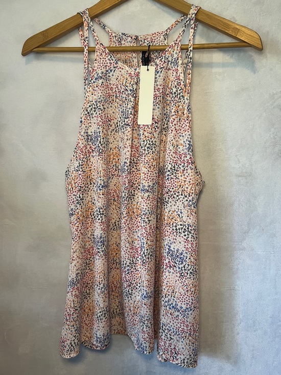 Papermoon Tops - Papermoon Floral Halter Neck Tank Top Size XL Flowy & Summer Ready Boho